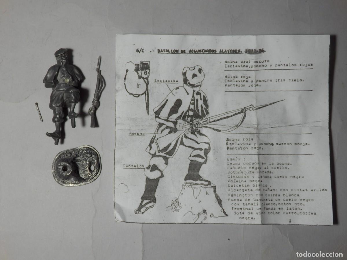 Juguetes antiguos: Soldado de plomo Miniaturas Oquendo 6/C Guerras Carlistas Voluntario Alav&eacute;s 54mm descatalogado