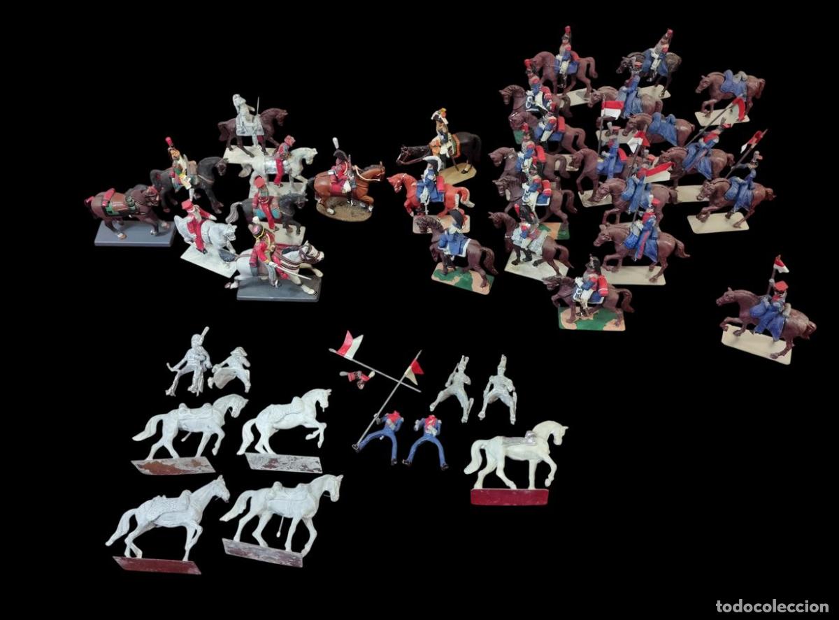 Jeux Anciens: LOTE DE SOLDADOS DE PLOMO (28). CABALLERIA NAPOLE&Oacute;NICA. 60 MM. PINTADO A MANO. ESPA&Ntilde;A. C. 1980