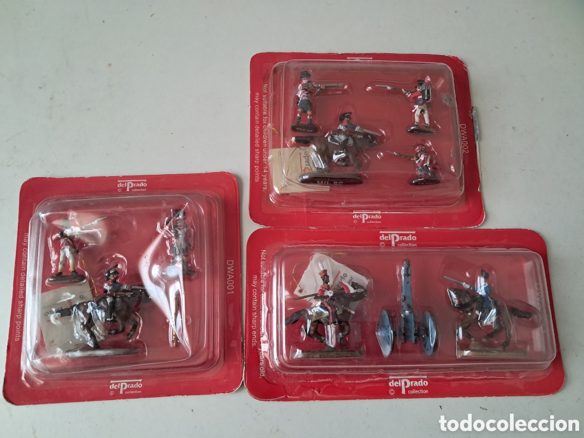 Juguetes antiguos: BATALLA DE WATERLOO TRES BLISTER: DWA001/2/3 - EDICIONES DEL PRADO,ESCALA 1/72