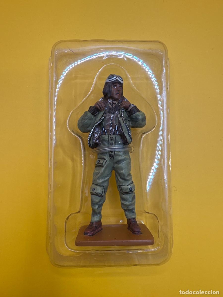 Juguetes antiguos: soldado de plomo FIGHTER PILOT USA 1944 DEL PRADO