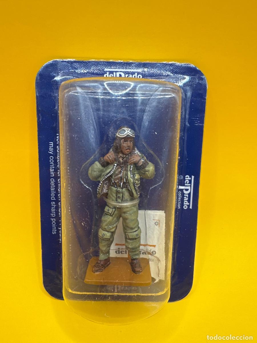 Juguetes antiguos: soldado de plomo FIGHTER PILOT USA 1944 DEL PRADO
