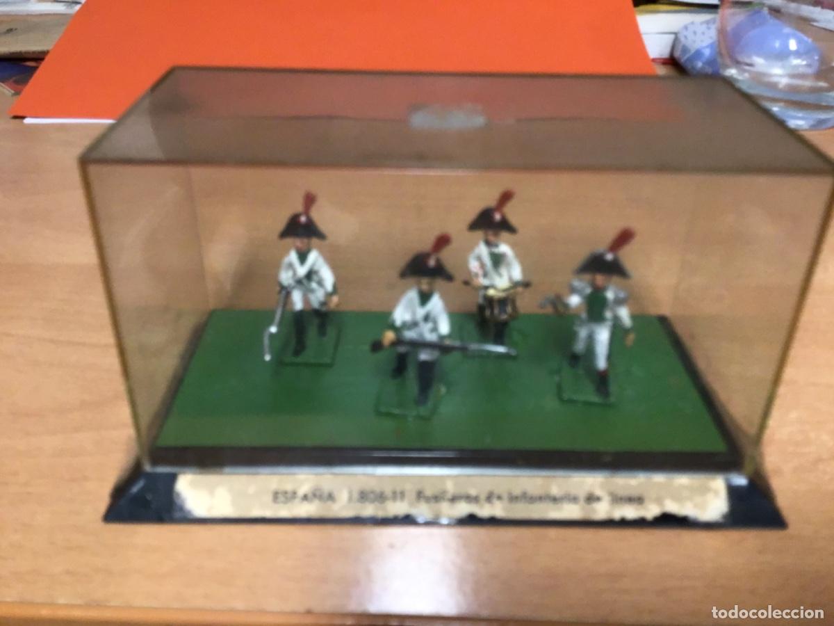Juguetes antiguos: CAJA FUSILEROS DE INFANTER&Iacute;A DE L&Iacute;NEA 1806 Espa&ntilde;a EKO alymer miniplom soldat plomo metal