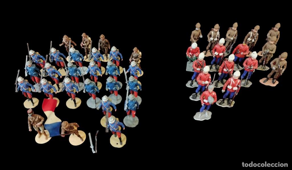 Juguetes antiguos: SOLDADOS DE PLOMO VARIADOS. INFANTER&Iacute;A COLONIAL Y DE LA GRAN GUERRA. PINTADO A MANO. ESPA&Ntilde;A. C. 1980