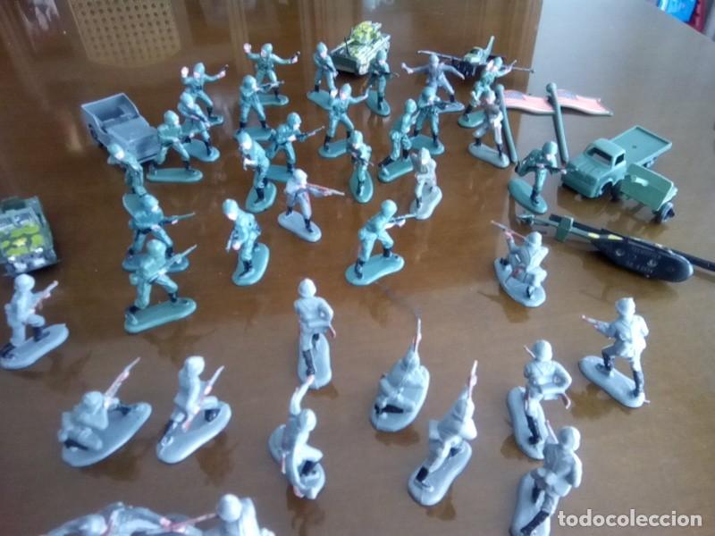 Juguetes antiguos: LOTE DE 46 PIEZAS BELICAS , SOLDADOS , AVION , VEHICULOS 5 CTM APROX ALTURA , VER