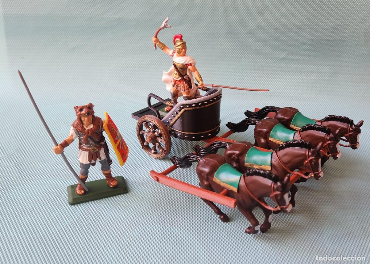 Jeux Anciens: z CARRO CUADRIGA ROMANA set de soldaditos pl&aacute;stico DSG VARIANTE Argentina Britains