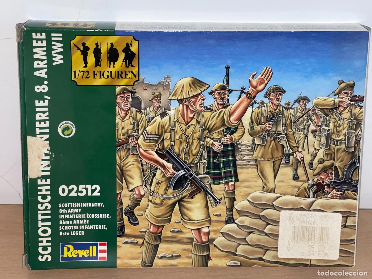 Juguetes Antiguos: Revell WWII Scottish Infantry 8th Army Ref. 02512 caja soldados escala 1/72 Infanter&iacute;a Escocesa 2&ordf;GM
