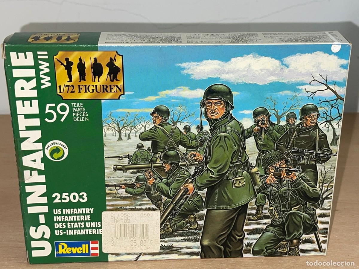 Juguetes Antiguos: Revell WWII US Infantry Ref. 2503 caja soldados escala 1/72 Infanter&iacute;a Americana USA 2&ordf;GM