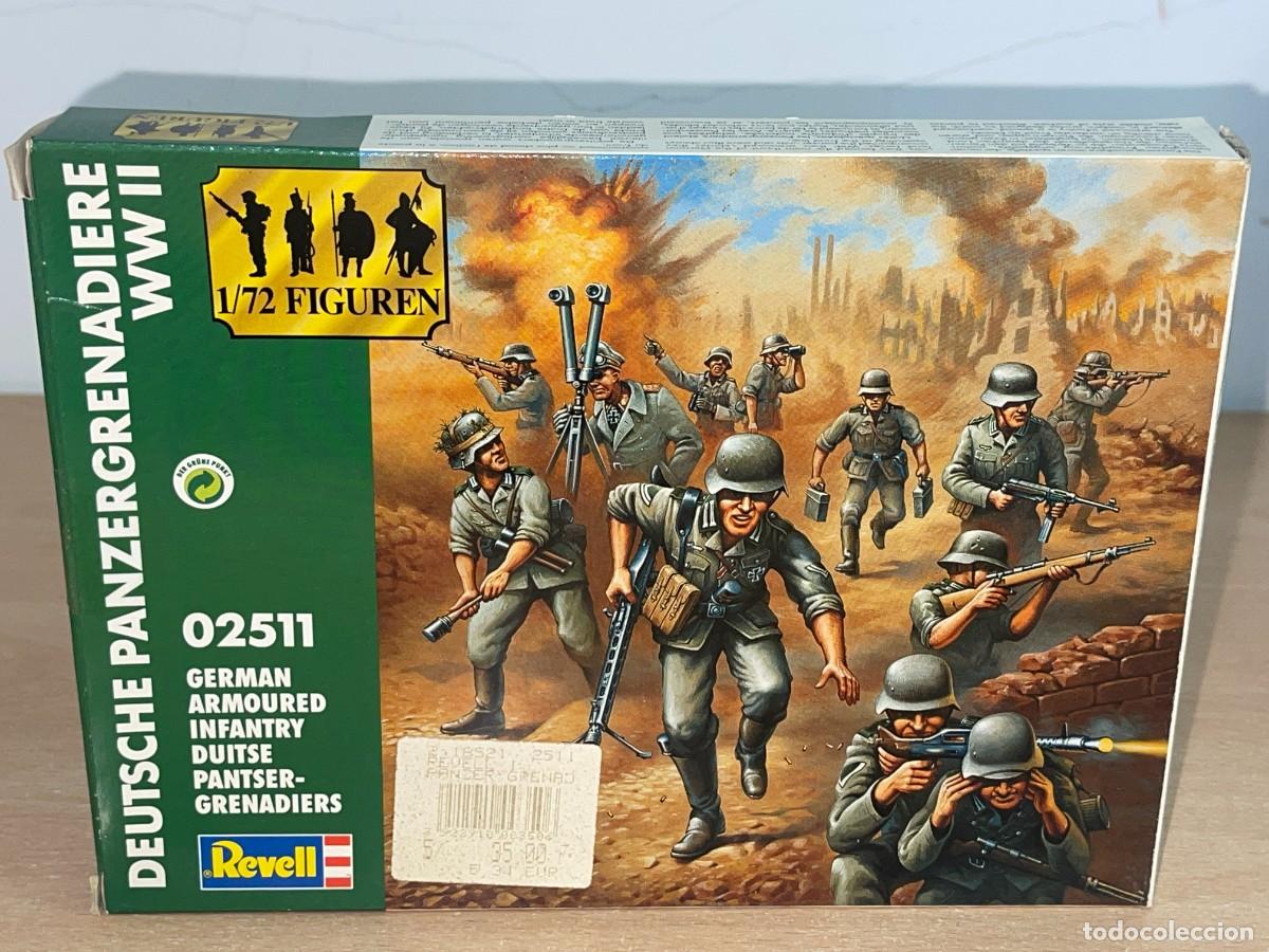 Juguetes Antiguos: Revell WWII German Armoured Infantry Ref. 02511 caja soldados escala 1/72 Panzergrenadiers 2&ordf;GM