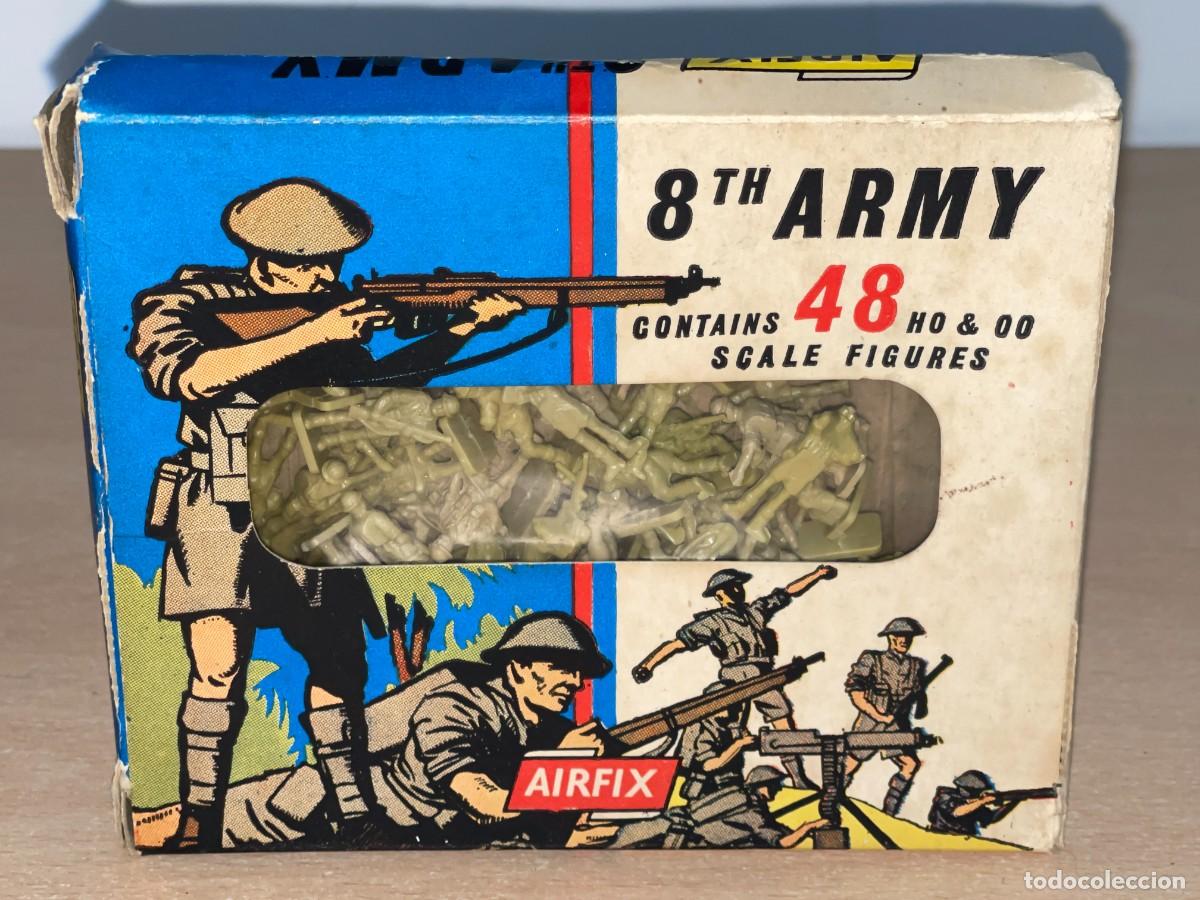 Juguetes Antiguos: Antigua y rara Caja 1&ordf; Serie Soldaditos Airfix 8th Army H0 00 Ratas del Desierto 2&ordf;GM a&ntilde;os 60