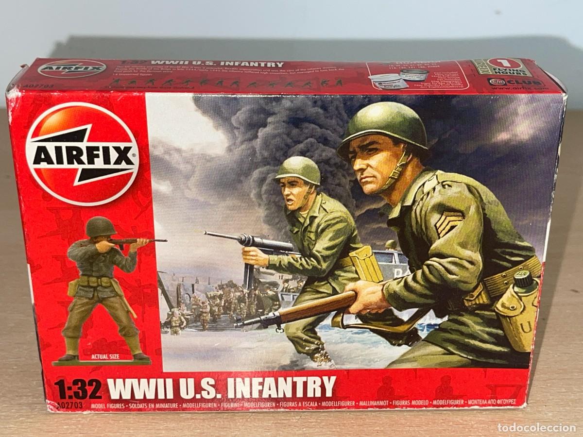 Juguetes Antiguos: Airfix World War II US Infantry Ref. A02703 caja soldados escala 1:32 Infanter&iacute;a Americana USA 2&ordf;GM