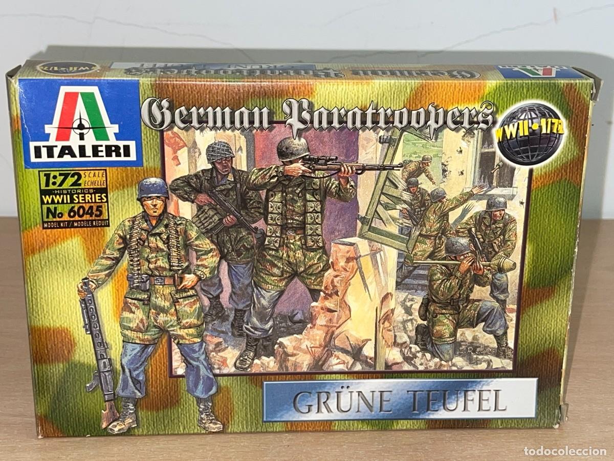 Juguetes Antiguos: Italeri WWII German Paratroopers Gr&uuml;ne Teufel Ref. 6045 caja soldados escala 1/72 Paracaidistas