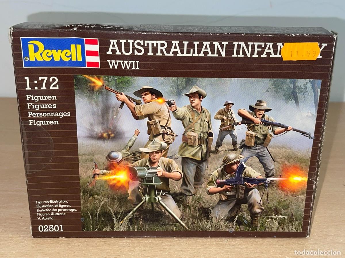 Juguetes Antiguos: Revell WWII Australian Infantry Ref 02501 caja soldados escala 1/72 Infanter&iacute;a Australiana 2&ordf;GM 1:72