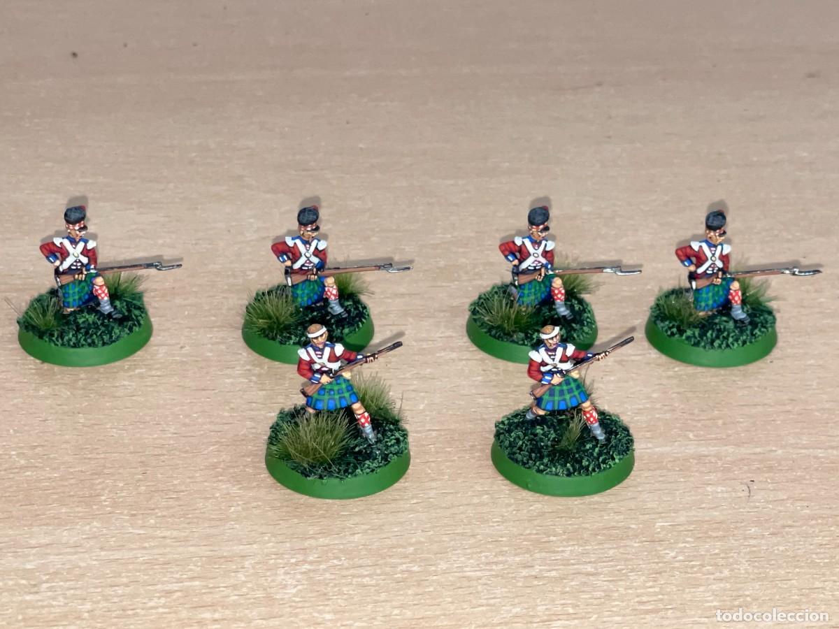 Juguetes Antiguos: Lote 6 Soldados Cargando Infanter&iacute;a Escocesa Highlander Infantry Pintados a Mano 1:72 Napole&oacute;nicos