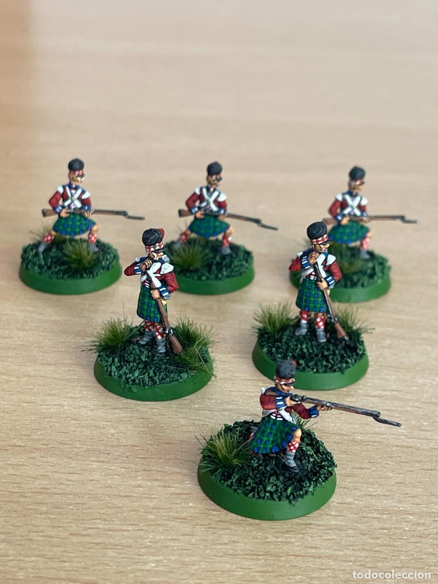 Juguetes Antiguos: Lote 6 Soldados Varias Posturas Inf. Escocesa Highlander Infantry Pintados a Mano 1:72 Napole&oacute;nicos