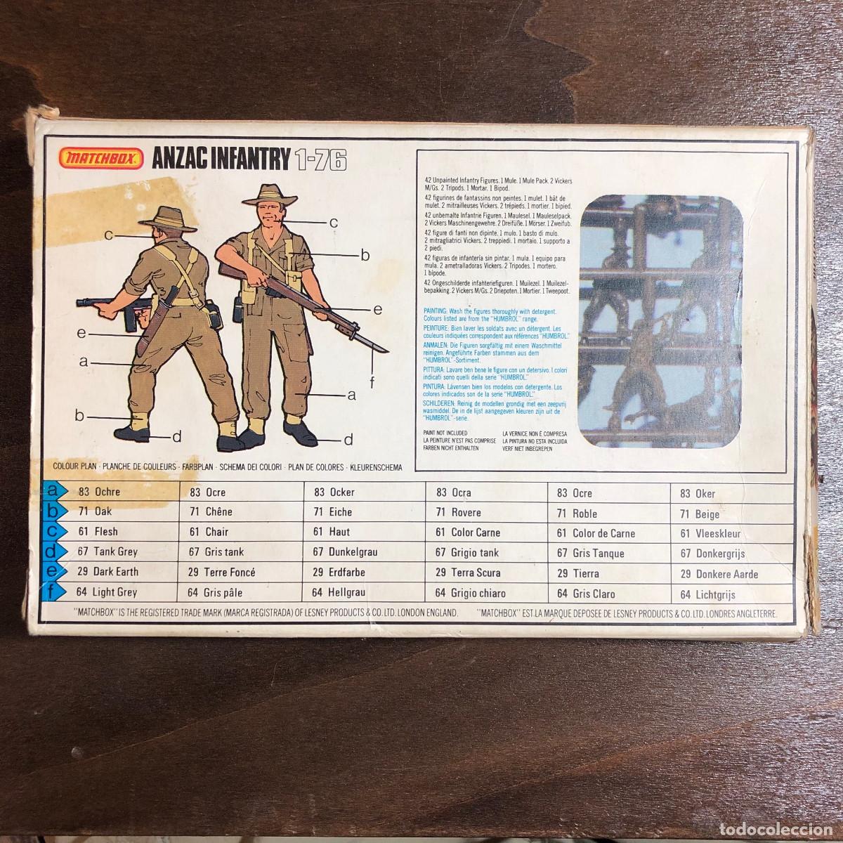 Juguetes Antiguos: MATCHBOX caja soldados Anzac WWII Escala 1/76 Ref. P5008, a&ntilde;os 80