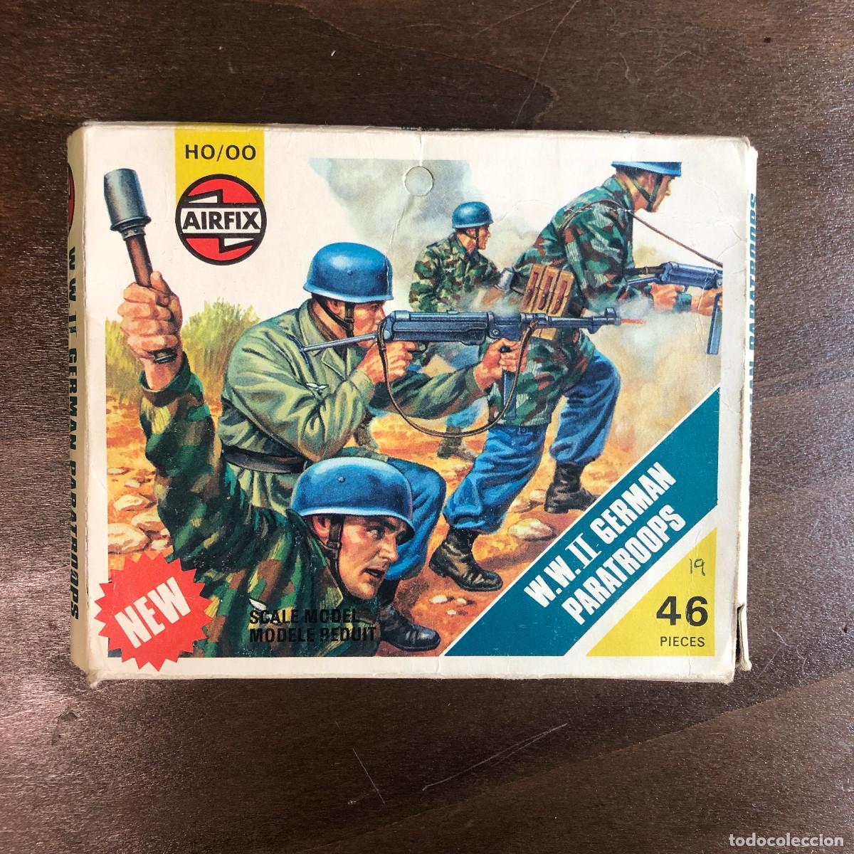 Juguetes Antiguos: AIRFIX caja soldados German Paratroops WWII Escala 1/72 Ref. 01753, a&ntilde;os 70