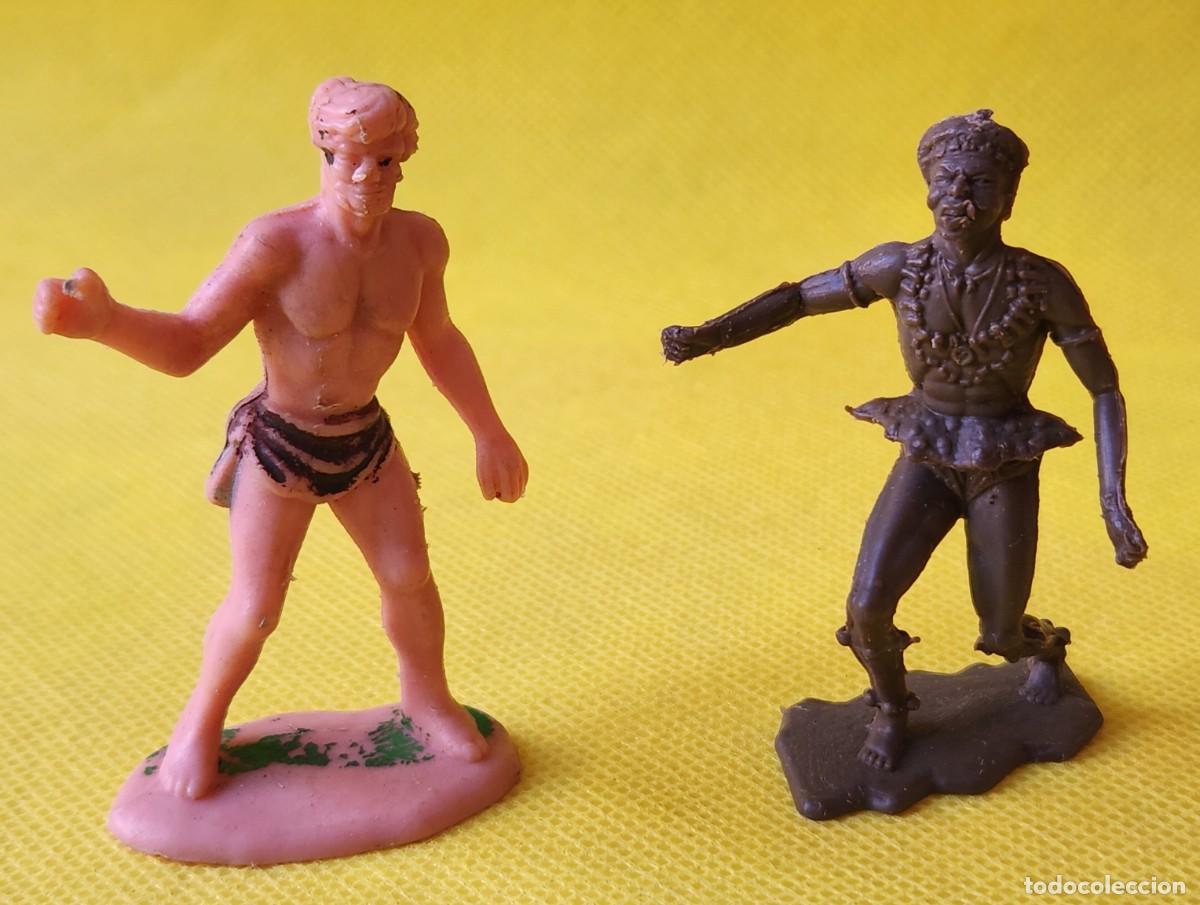 Juguetes Antiguos: TARZAN & Guerrero ZUL&Uacute; Africano - raro soldadito de plastico HONG KONG - VINTAGE 1965