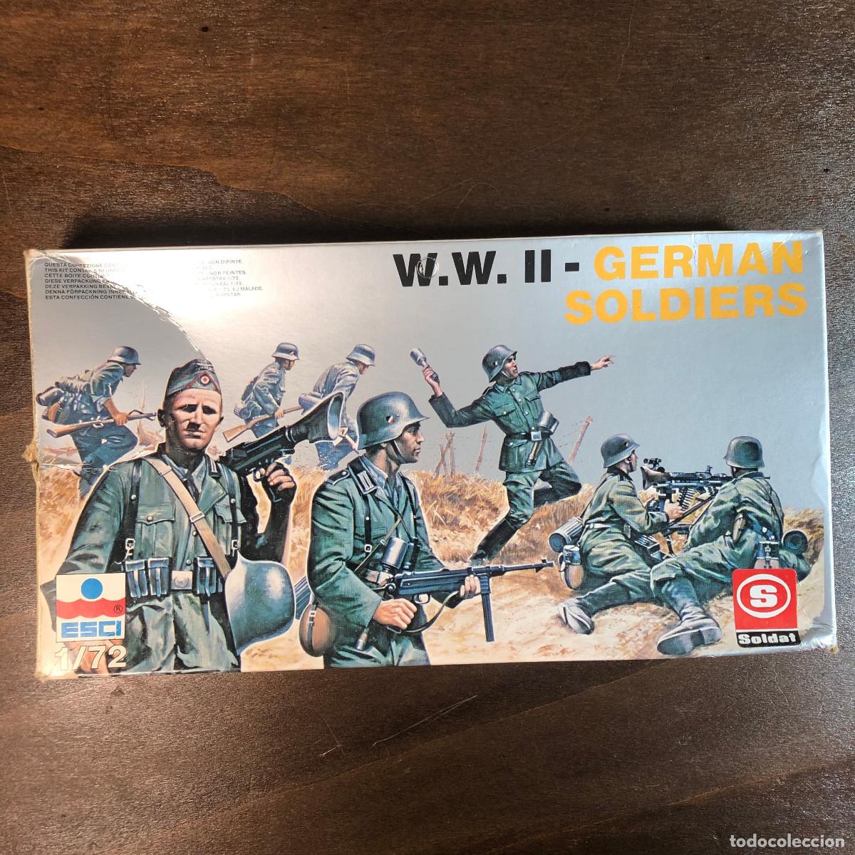 Juguetes Antiguos: ESCI caja soldados German Soldiers WWII Escala 1/72 COMPLETA Ref. 201, a&ntilde;o 1982