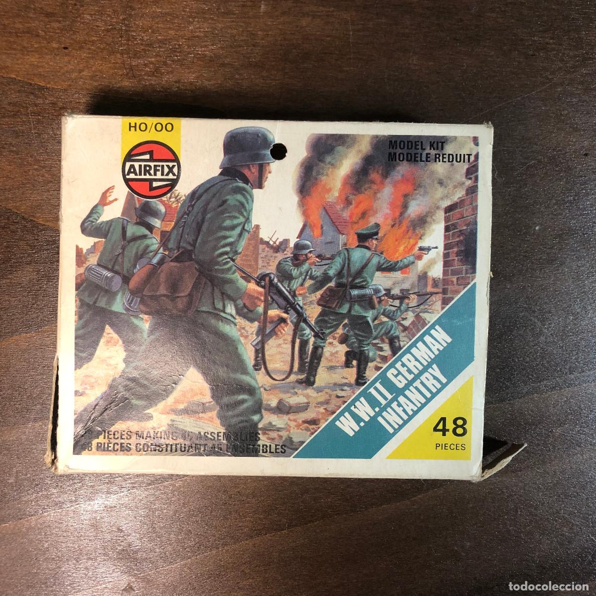 Juguetes Antiguos: AIRFIX caja soldados German Infantry WWII Escala 1/72 Ref. 01705, a&ntilde;os 70