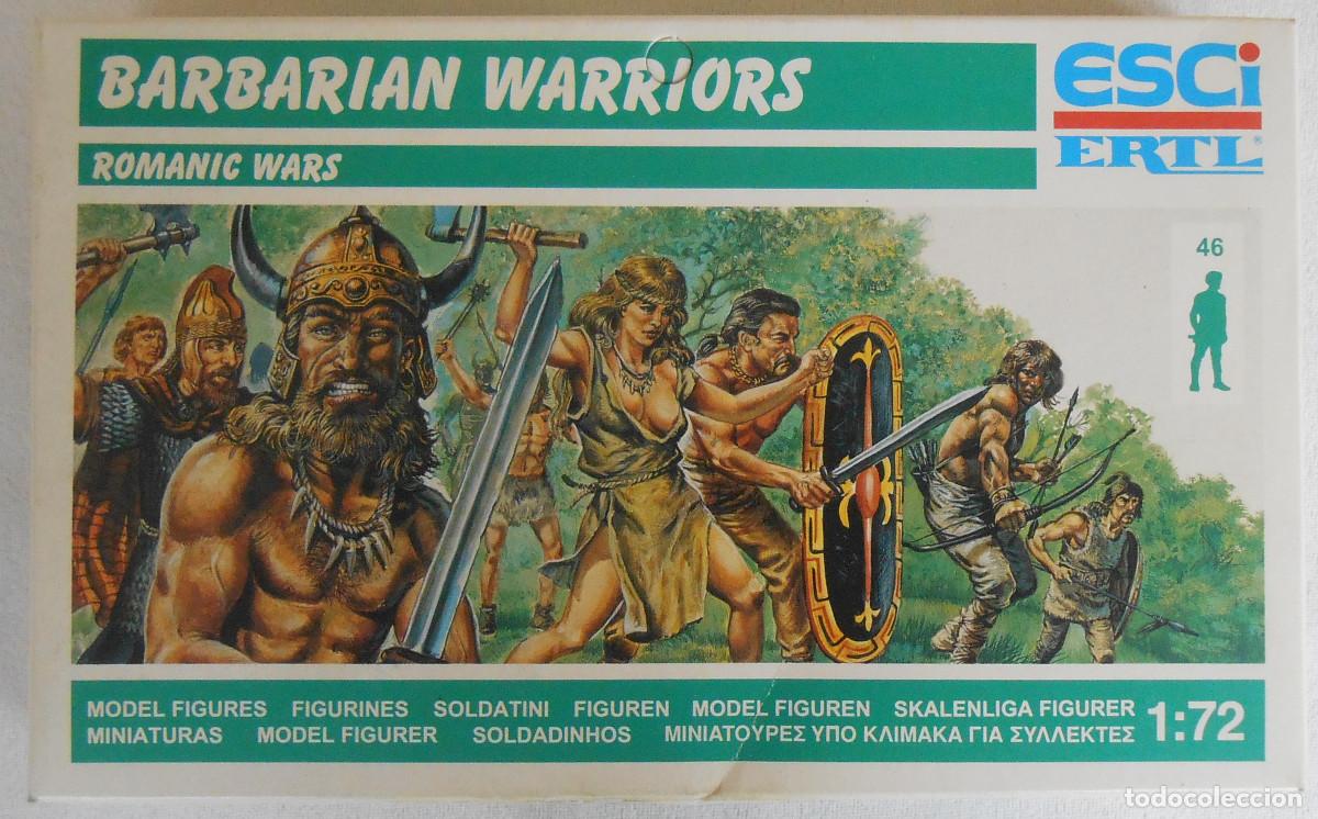 Juguetes Antiguos: Soldaditos miniatura 1/72 Barbarian Warriors Marca Esci