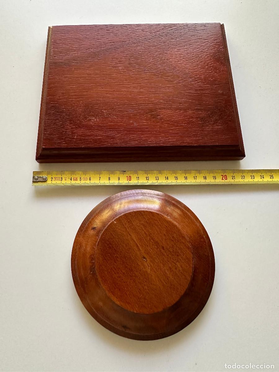 Juguetes Antiguos: 2 PEANAS DE MADERA PARA FIGURAS DE PLOMO, EXIBICI&Oacute;N DE JOYAS ETC..