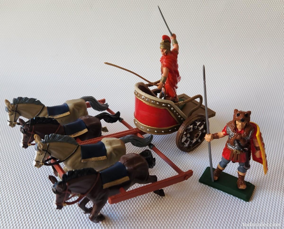 Jogos Antigos: z CARRO CUADRIGA ROMANA set de soldaditos pl&aacute;stico DSG VARIANTE Argentina Britains
