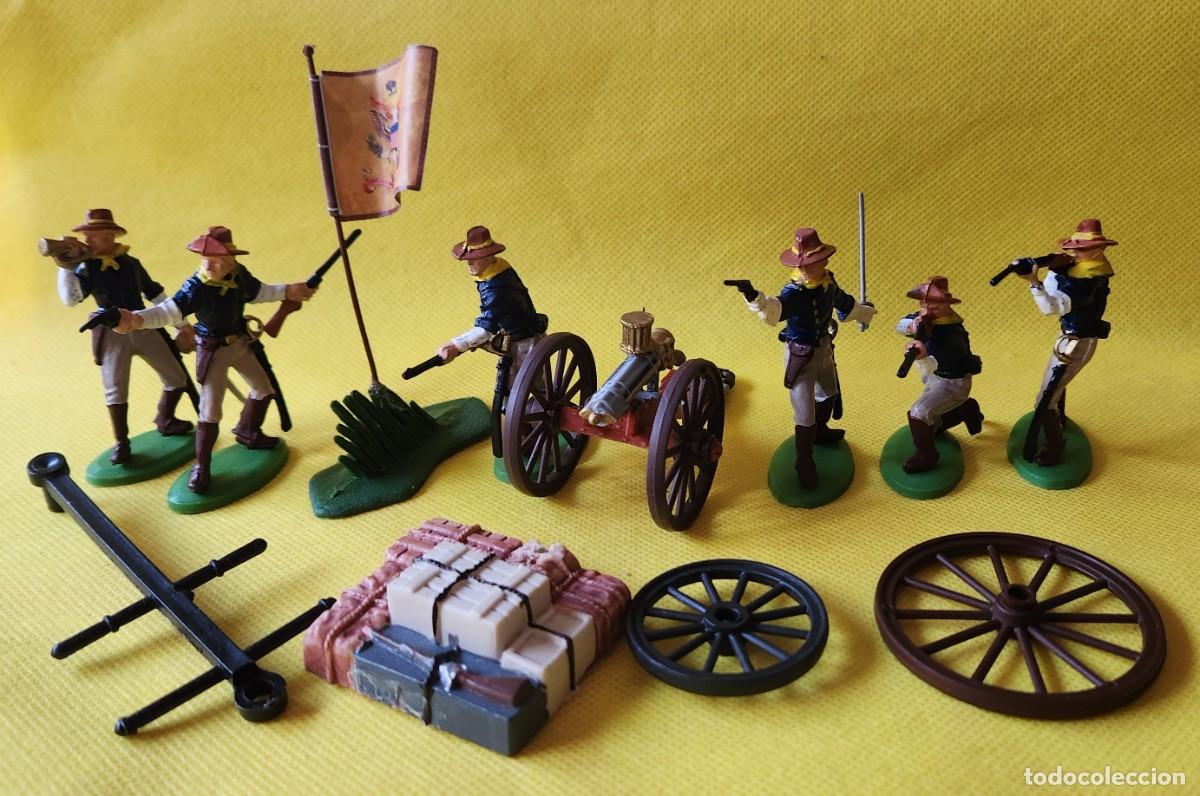 Juguetes Antiguos: NORDISTAS ROUGH RIDERS soldaditos a pie + CA&Ntilde;ON y mas.. pl&aacute;stico DSG variante Argentina Britains