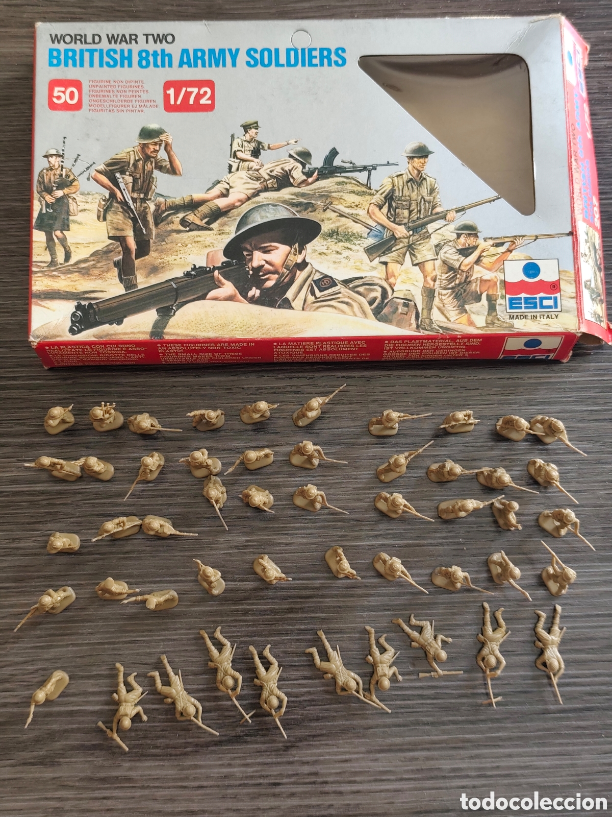 Juguetes antiguos: Soldaditos ESCI British 8th ARMY soldiers 1/72 serie 207 Segunda Guerra mundial