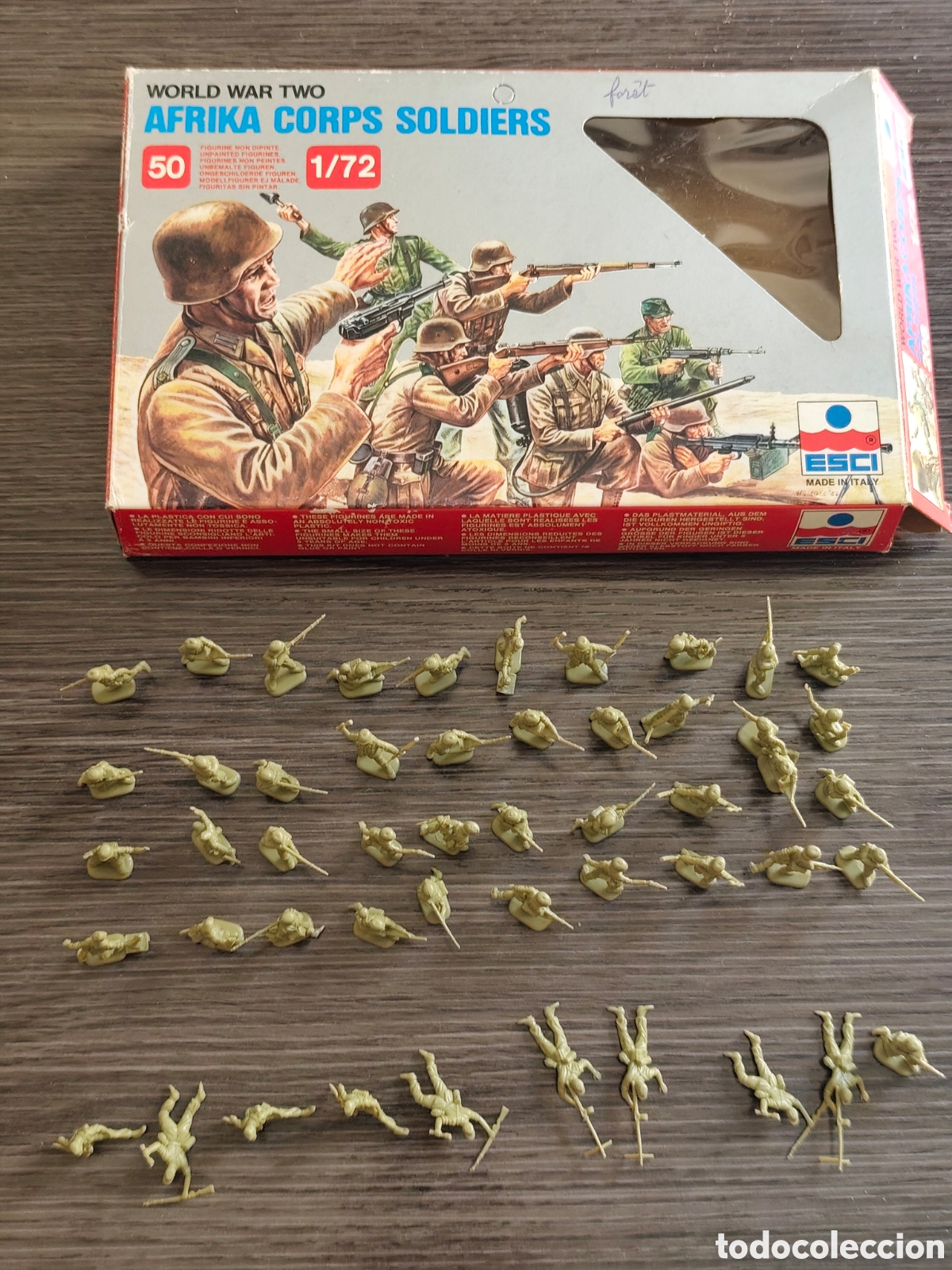 Juguetes antiguos: Soldaditos ESCI Afrika Corps soldiers 1/72 serie 206 Segunda Guerra mundial WWII