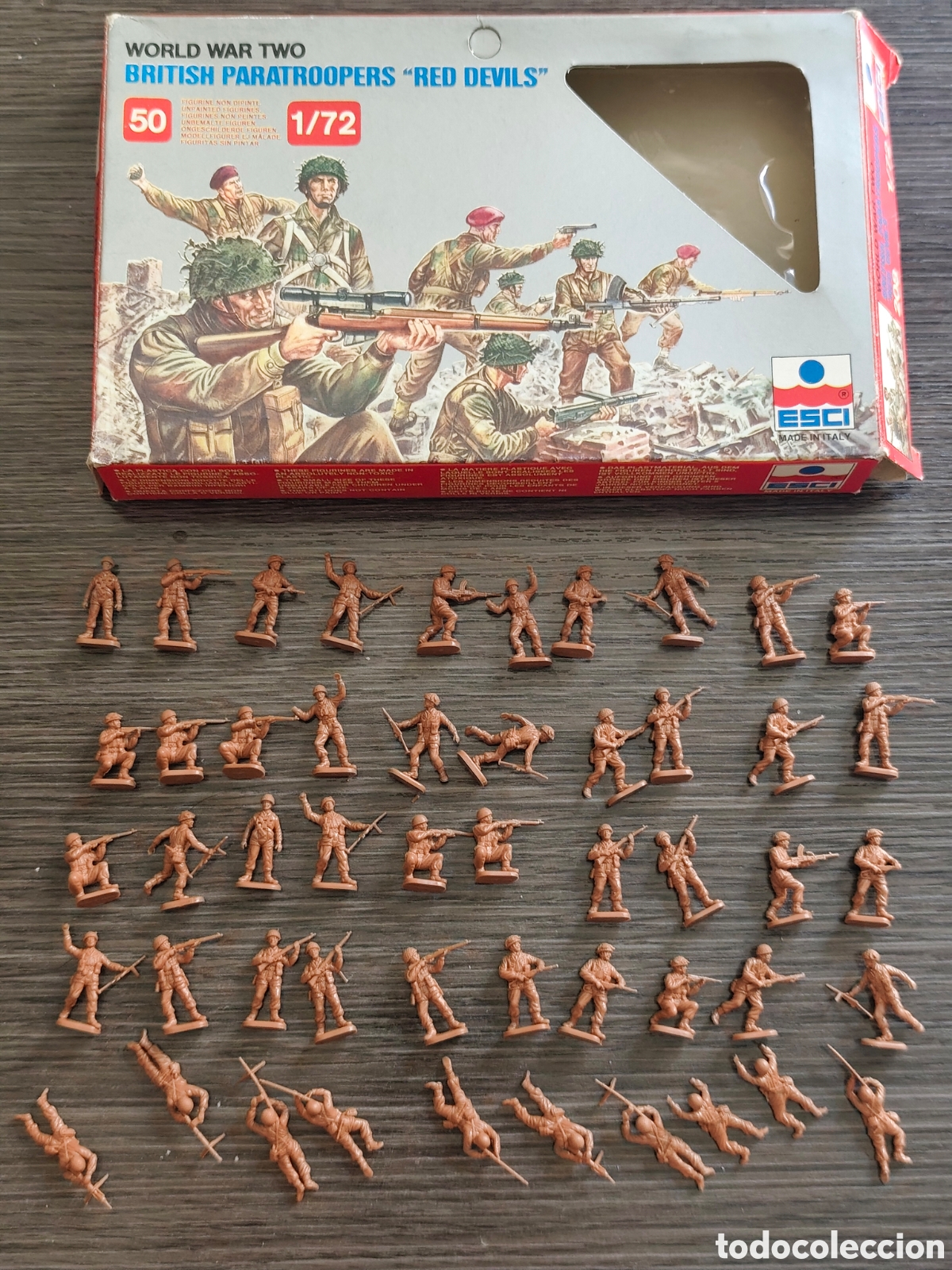 Juguetes antiguos: Soldaditos ESCI British paratroopers red devils 1/72 ref 208 Segunda Guerra mundial WWII