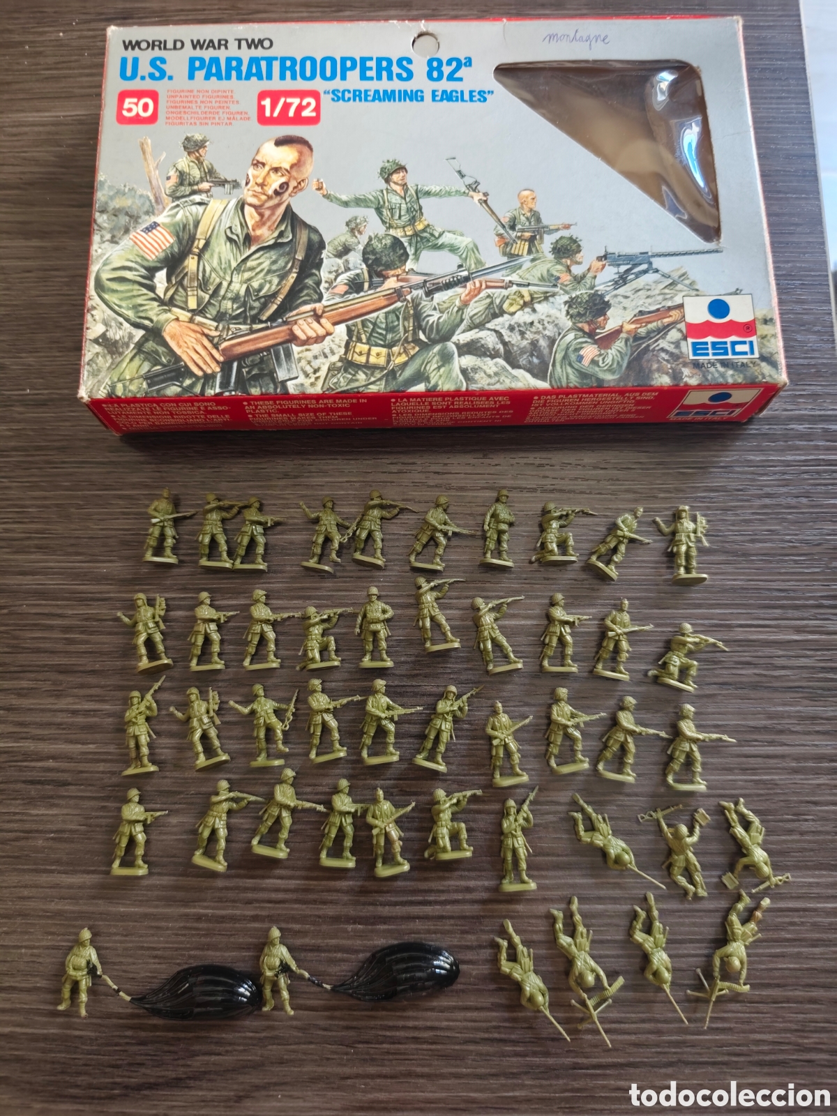 Juguetes antiguos: Soldaditos ESCI U S Paratroopers 82 Screaming Eagles 1/72 ref 209 Segunda Guerra mundial WWII