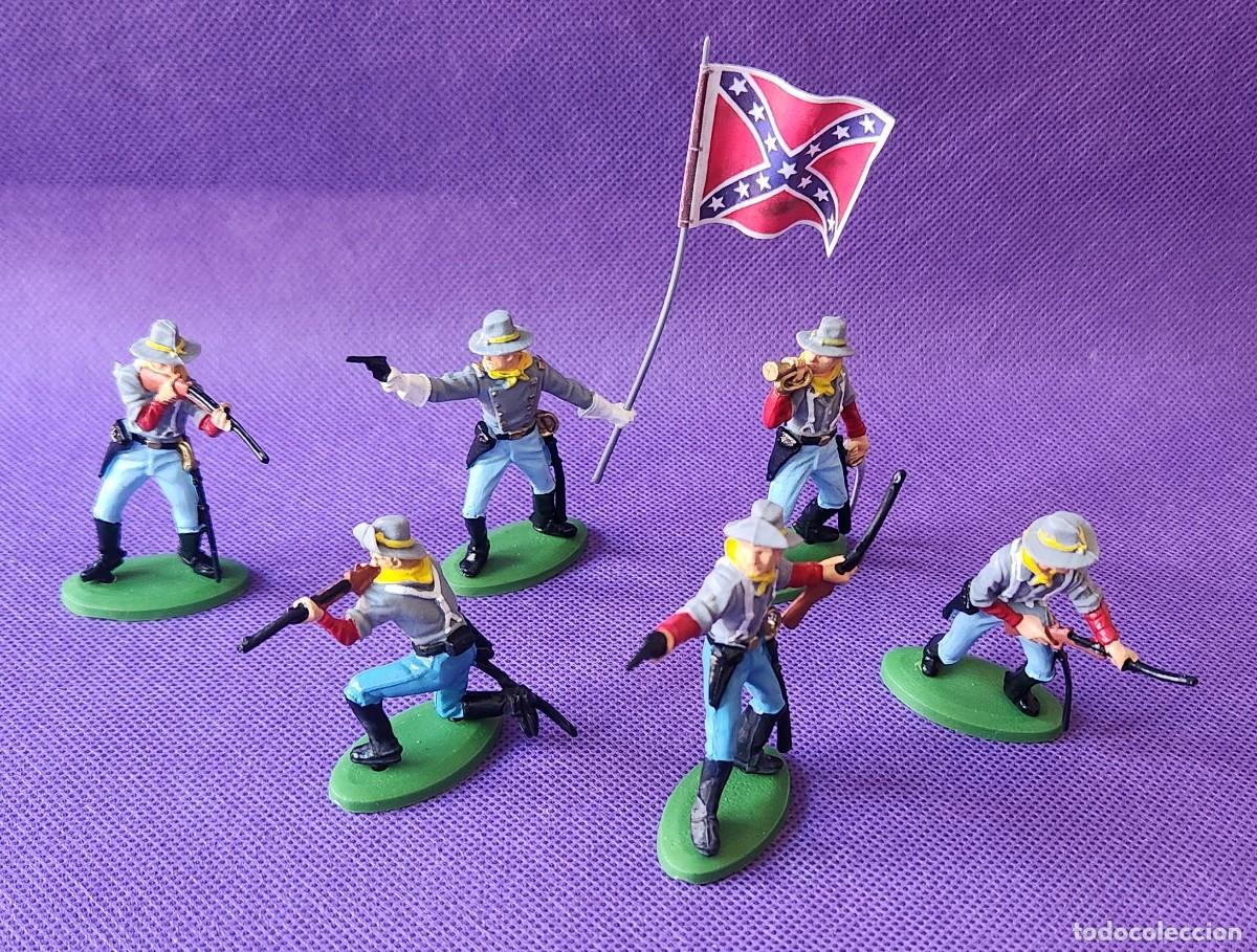 Juguetes antiguos: z INFANTERIA SUDISTA CONFEDERADA set de soldaditos pl&aacute;stico DSG Argentina Britains
