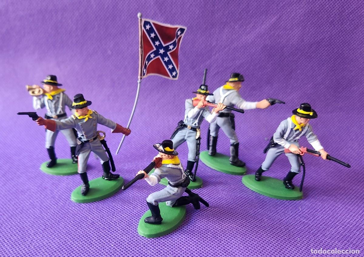 Jogos Antigos: z INFANTERIA SUDISTA CONFEDERADA SOMBRERO NEGRO set de soldaditos pl&aacute;stico DSG Argentina Britains