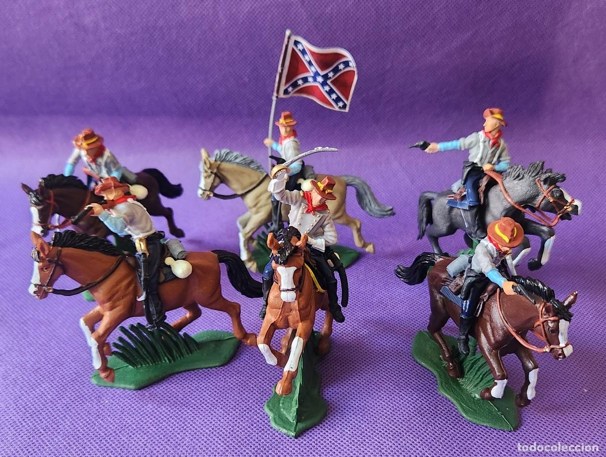 Juguetes antiguos: z CABALLERIA SUDISTA CONFEDERADA SOMBRERO MARRON set de soldaditos pl&aacute;stico DSG Argentina Britains