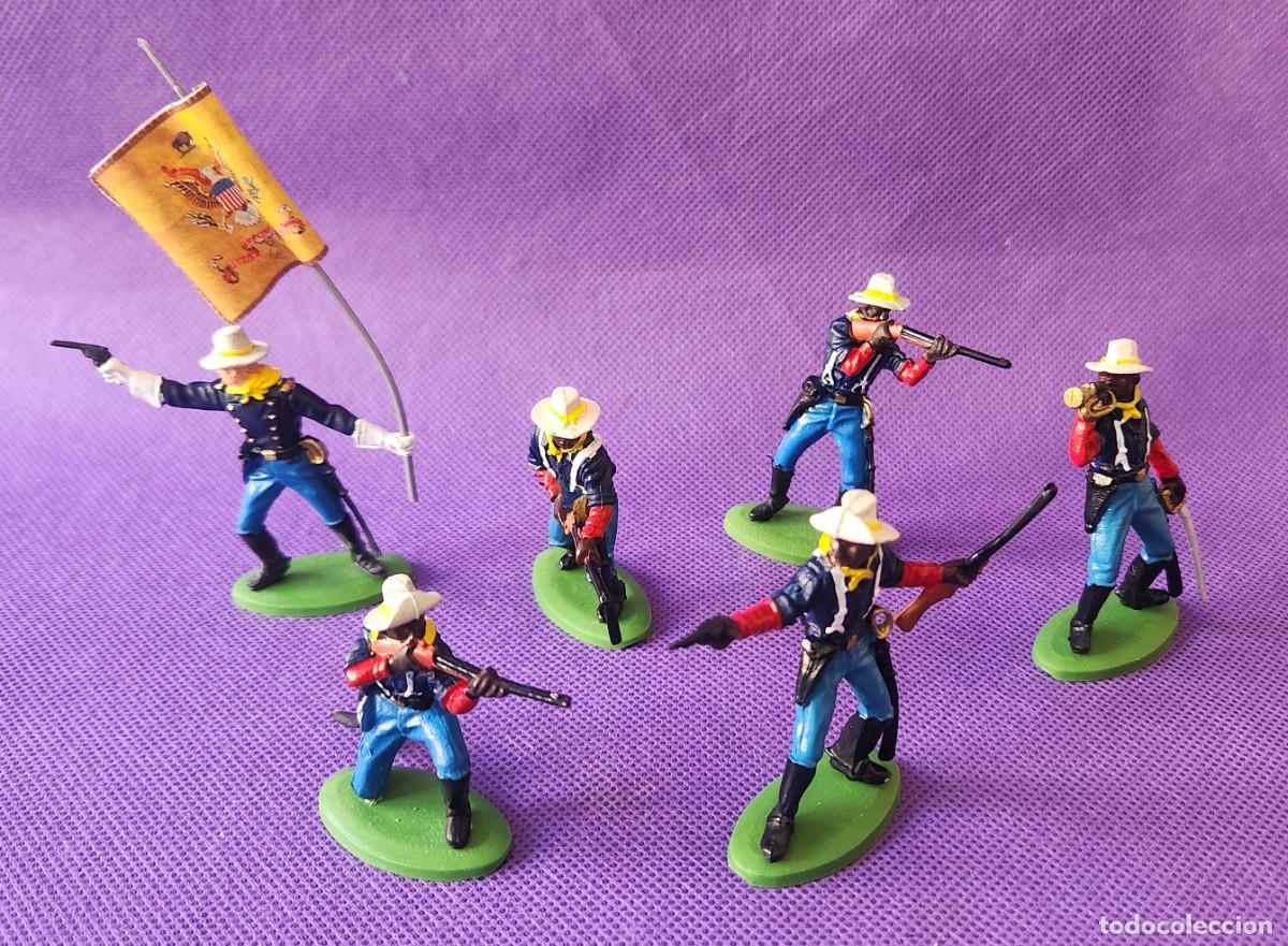Juguetes antiguos: z BUFALLO SOLDIERS INFANTERIA NORDISTA set de soldaditos pl&aacute;stico DSG Argentina Britains