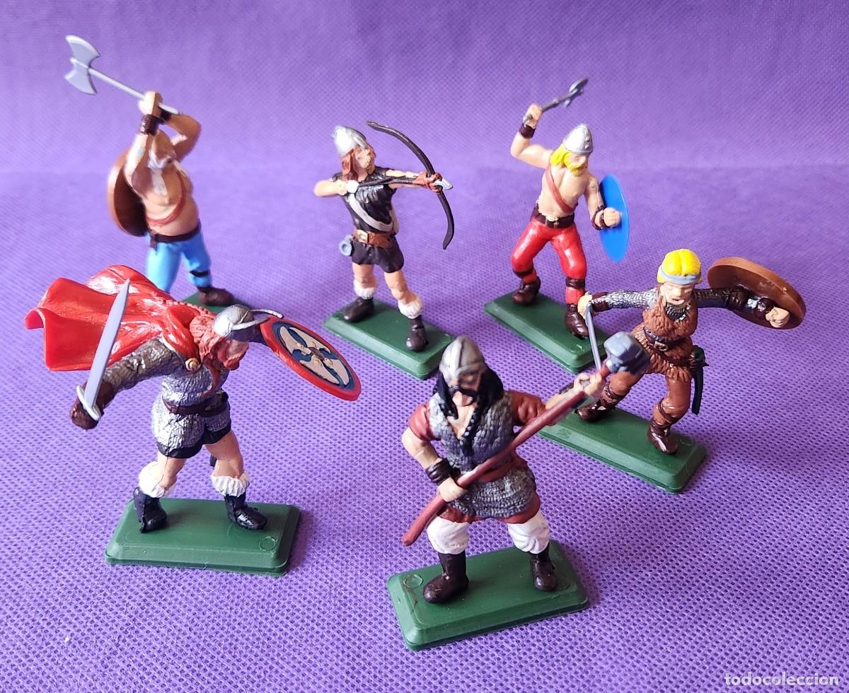 Juguetes antiguos: z Guerreros VIKINGOS set de 6 soldaditos pl&aacute;stico DSG variante Argentina de Britains