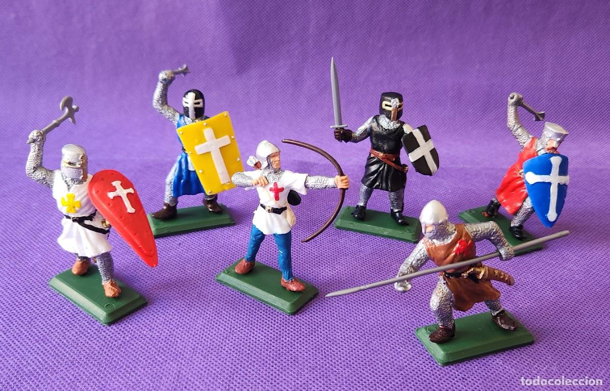 Juguetes antiguos: z CABALLEROS MEDIEVALES Multicolor - soldaditos pl&aacute;stico DSG variante Argentina Britains
