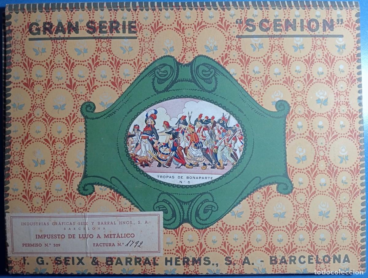 Juguetes antiguos: Juguete Scenion Tropas Bonaparte cart&oacute;n troquelado a 2 caras Seix Barral original pieza de museo