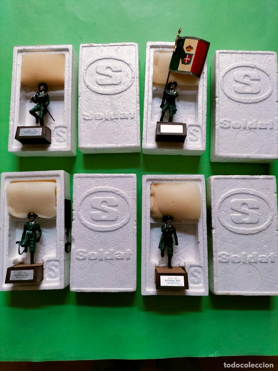 Juguetes antiguos: 4 Figuras SOLDAT anos 70 - BERSAGLIERI ITALIANOS Con cajas - tipo Alymer Del Prado