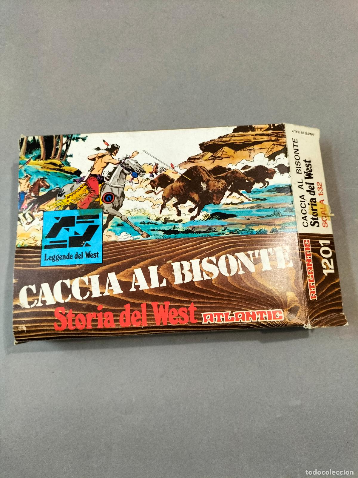 Juguetes antiguos: 1/32 ATLANTIC anos 70 Ref. 1201 con Caja - CACCIA al BISONTE - Reamsa Airfix Jecsan. Envio Incluido.