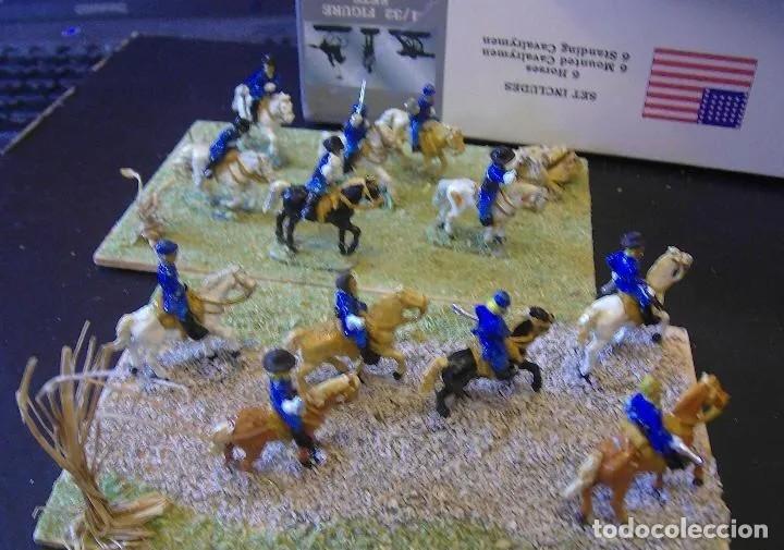 Juguetes antiguos: ATLANTIC H0 1/72 DIORAMA 7&ordm; DE CABALLER&Iacute;A 1004 SOLDADOS CABALLO DECORADOS NO MINI OESTE MAQUETA RTOY