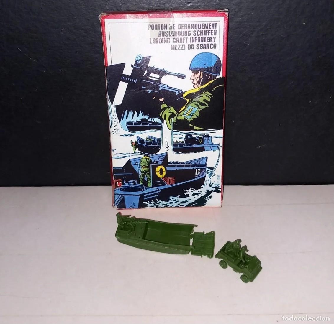 Juguetes antiguos: ATLANTIC H0 HO 1/72 SOLDADO JEEP DE INFANTER&Iacute;A LANCHA DE DESEMBARCO REF 118 CAJA CRAFT INFANTRY RTOY