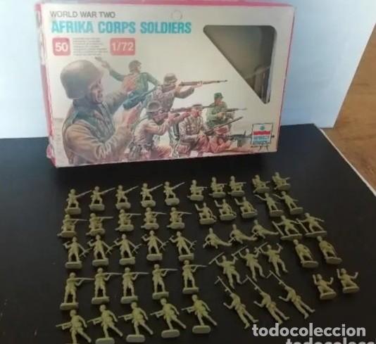Juguetes antiguos: CAJA ESCI 1/72 50 SOLDADO AFRICA CORPS AFRIKA KORPS 2&ordf; GUERRA MUNDIAL 206 SOLDIER WORLD WAR TWO RTOY