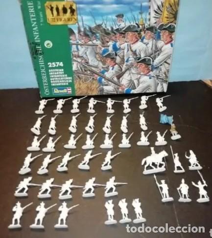 Juguetes antiguos: REVELL 1/72 46 SOLDADOS 1 CABALLO INFANTER&Iacute;A AUSTRIACA CAJA 2574 GUERRA 7 A&Ntilde;O AUSTRIAN INFANTRY RTOY