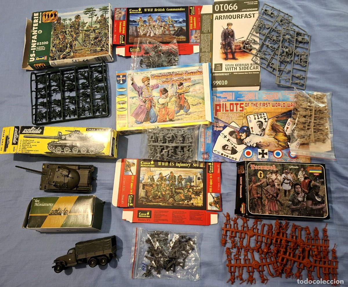 Juguetes antiguos: LOTE CAJAS SOLDADOS 1/72 Y VEHICULOS MILITARES
