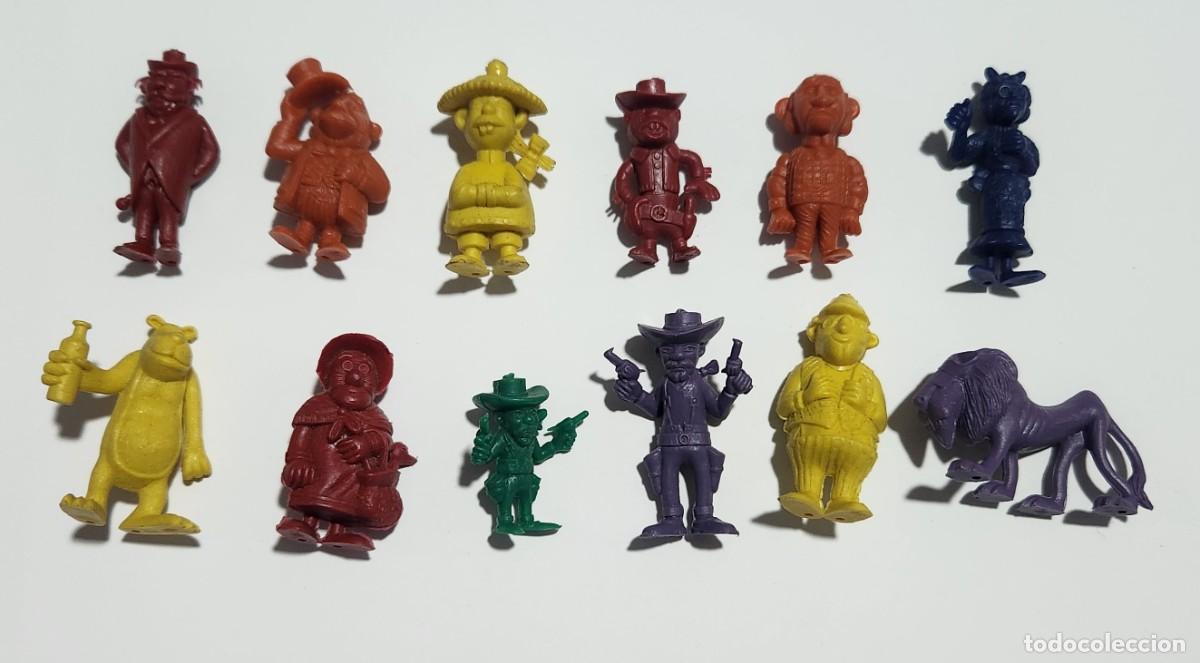 Juguetes antiguos: LUCKY LUKE lote de 12 miniaturas DUNKIN monocromaticas VINTAGE todos diferentes