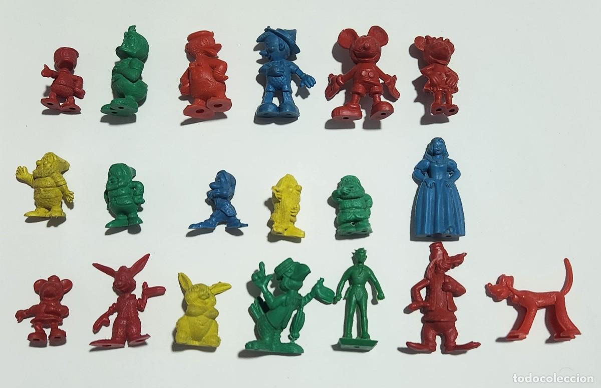 Juguetes antiguos: personajes de DISNEY lote de 19 miniaturas DUNKIN monocromaticas VINTAGE todos diferentes