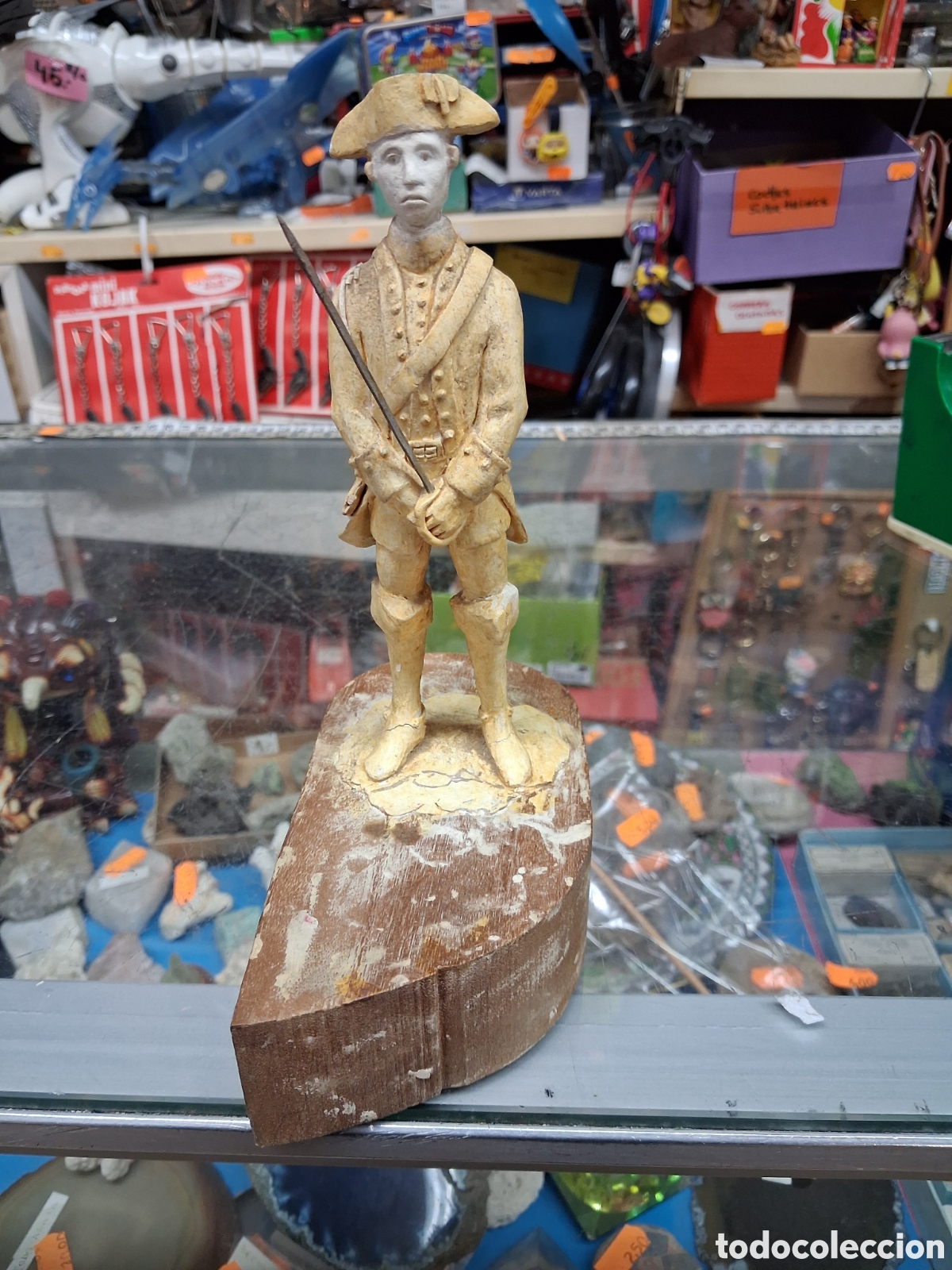 Juguetes antiguos: Soldado napoleonico en resina 26 cm