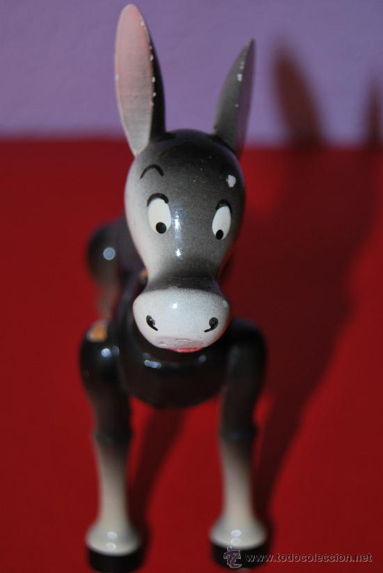 Juguetes antiguos: BURRO DE MADERA - MARCA VILA - ESPA&Ntilde;A - - Foto 3