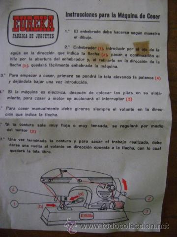Juguetes antiguos: M&aacute;quina de coser Eureka con caja - Foto 8